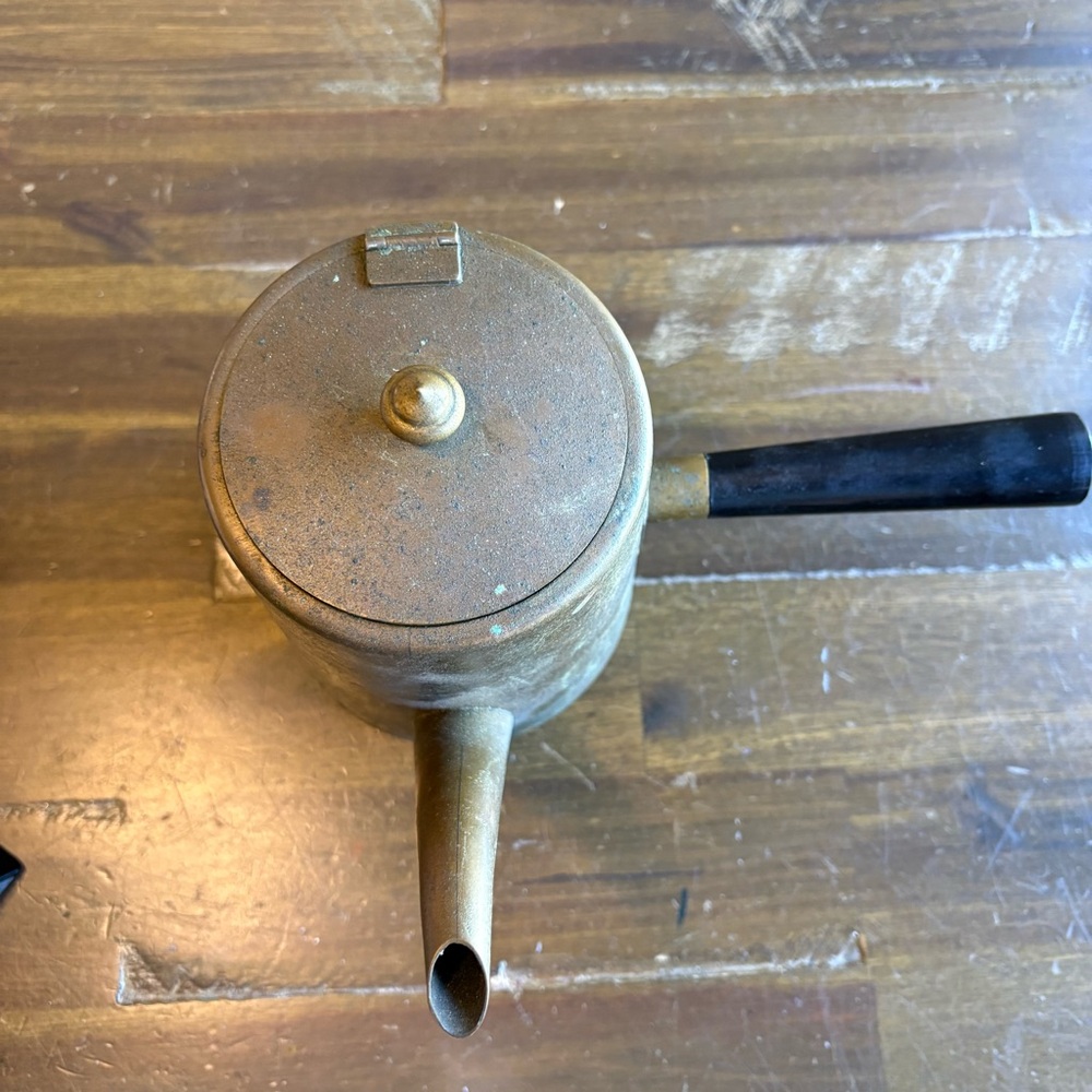 Vintage Turkish Style Brass Tea Pot Mid Century Modern Brass Server Coffee - Picture 3 of 8